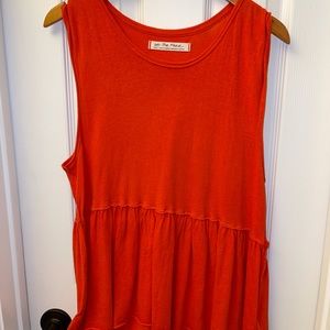 Orange peplum tank top